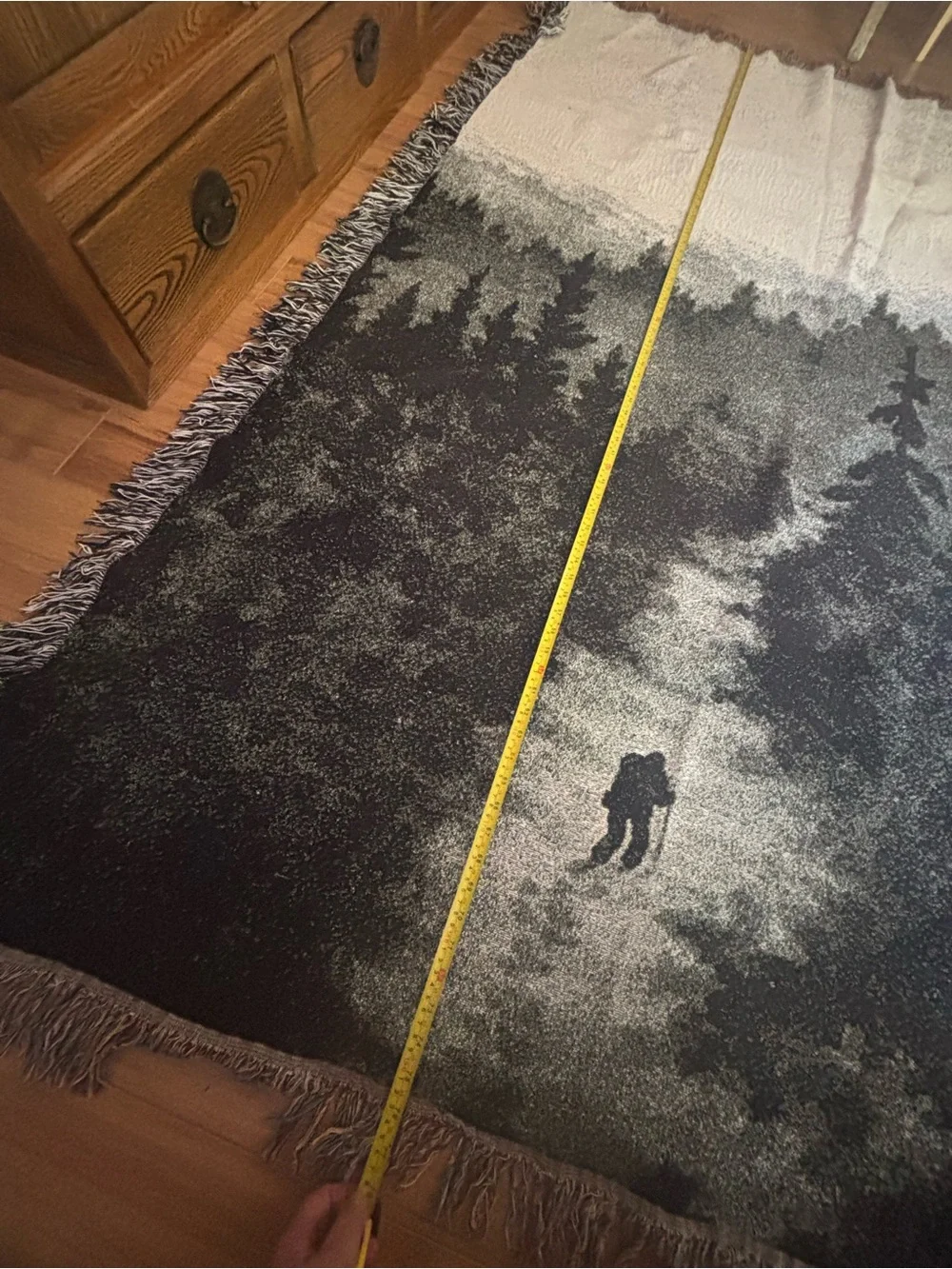 Strike Gently Co Journey Cotton Hiker Pine Forest Woven Throw Blanket Tapestry